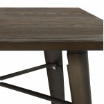 ΤΡΑΠΕΖΙ ΜΕΤΑΛΛΙΚΟ ΣΕ ΧΡΩΜΑ RUSTY ΚΑΙ ΞΥΛΟ HM0611 04 80x80x76εκ c401312