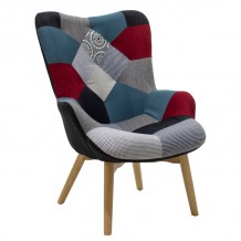 Πολυθρόνα Kido υφασμάτινη χρώμα patchwork c40157