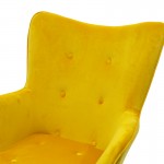 Πολυθρόνα Kido υφασμάτινη βελούδο χρώμα κίτρινο c40159