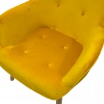 Πολυθρόνα Kido υφασμάτινη βελούδο χρώμα κίτρινο c40159