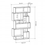 Βιβλιοθήκη Karmato pakoworld χρώμα φυσικό 96x25 5x168 5εκ c402250