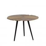 LEAF 50 SIDE TABLE ΧΡΥΣΟ ΜΑΤ ΜΑΥΡΟ D50xH36cm c403534