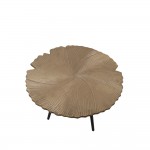 LEAF 50 SIDE TABLE ΧΡΥΣΟ ΜΑΤ ΜΑΥΡΟ D50xH36cm c403534