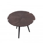 LEAF 40 SIDE TABLE COPPER ANTIQUE ΜΑΥΡΟ D40xH32cm c403535