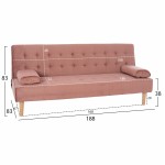 ΚΑΝΑΠΕΣ ΚΡΕΒΑΤΙ WANDA HM3149 12 ΜΕ ΒΕΛΟΥΔΟ ΣΑΠΙΟ ΜΗΛΟ 188X83X83Y εκ c404593