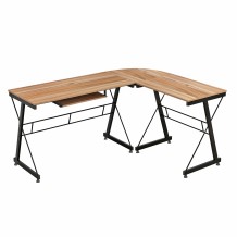 ΓΩΝΙΑΚΟ ΓΡΑΦΕΙΟ WALNUT ΕΠΙΦΑΝΕΙΑ ΜΕ ΜΕΤΑΛΛΙΚΟ ΣΚΕΛΕΤΟ HM2127 02 158Χ120Χ74εκ c404775