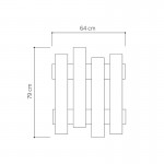 Κρεμάστρα Wave pakoworld λευκό 64x4x81εκ c405123