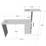 Γραφείο ραφιέρα Kary pakoworld λευκό oak 152 5x40x120εκ c405526