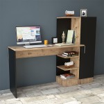 Γραφείο ραφιέρα Kary pakoworld μαύρο oak 152 5x40x120εκ c405527