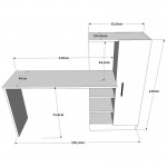 Γραφείο ραφιέρα Kary pakoworld μαύρο oak 152 5x40x120εκ c405527