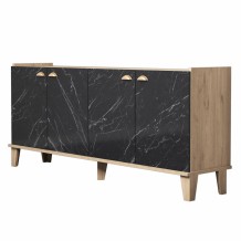 ΜΠΟΥΦΕΣ ΜΕΛΑΜΙΝΗΣ HM9045 01 NATURAL WOOD ΜΑΥΡΟ ΜΑΡΜΑΡΟ 180x41x77 8Y εκ c405630