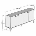ΜΠΟΥΦΕΣ ΜΕΛΑΜΙΝΗΣ HM9045 01 NATURAL WOOD ΜΑΥΡΟ ΜΑΡΜΑΡΟ 180x41x77 8Y εκ c405630