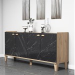 ΜΠΟΥΦΕΣ ΜΕΛΑΜΙΝΗΣ HM9045 01 NATURAL WOOD ΜΑΥΡΟ ΜΑΡΜΑΡΟ 180x41x77 8Y εκ c405630