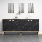 ΜΠΟΥΦΕΣ ΜΕΛΑΜΙΝΗΣ HM9045 01 NATURAL WOOD ΜΑΥΡΟ ΜΑΡΜΑΡΟ 180x41x77 8Y εκ c405630
