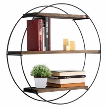 ΡΑΦΙΕΡΑ ΤΟΙΧΟΥ ΑΠΟ ΜΑΣΙΦ ΞΥΛΟ ΕΛΑΤΟΥ ΜΑΥΡΟ ΜΕΤΑΛΛΙΚΟ ΣΚΕΛΕΤΟ HM9114 01 60x15x60Υ εκ c405764