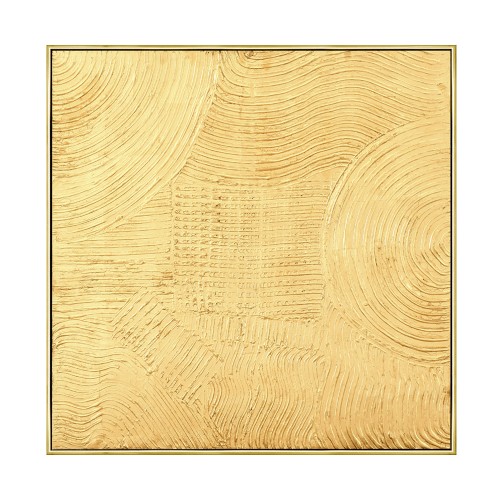 GOLD ABSTRACT ΠΙΝΑΚΑΣ ΚΑΜΒΑΣ ΜΕ ΧΡΥΣΗ ΚΟΡΝΙΖΑ 100x100xΥ4 5cm c405790