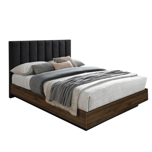 BOXY ΚΡΕΒΑΤΙ ΓΙΑ ΣΤΡΩΜΑ 160x200cm ΓΚΡΙ ΣΚΟΥΡΟ ΚΑΡΥΔΙ 211 5x165xH111 2cm c406281