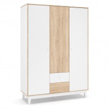 Ντουλάπα Awell pakoworld τρίφυλλη sonoma λευκό 153 5x54 5x216εκ c406782