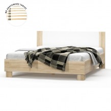 Κρεβάτι διπλό Geneva pakoworld φυσικό λευκό 160x200εκ c406784