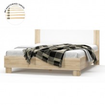 Κρεβάτι διπλό Geneva pakoworld φυσικό λευκό 180x200εκ c406785