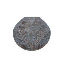 SHANDAR ΒΑΖΟ ΓΥΑΛΙ ΓΚΡΙ ΧΡΥΣΟ Δ18xY17cm c407378