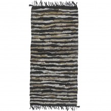 BOHO ΧΑΛΙ ΔΕΡΜΑΤΙΝΟ ΜΑΥΡΟ ΜΠΕΖ 70x150cm c407601