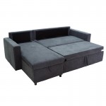 Γωνιακός καναπές κρεβάτι αναστρέψιμος Lilian pakoworld ανθρακί 225x148x81εκ c408206