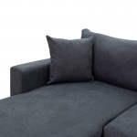 Γωνιακός καναπές κρεβάτι αναστρέψιμος Lilian pakoworld ανθρακί 225x148x81εκ c408206