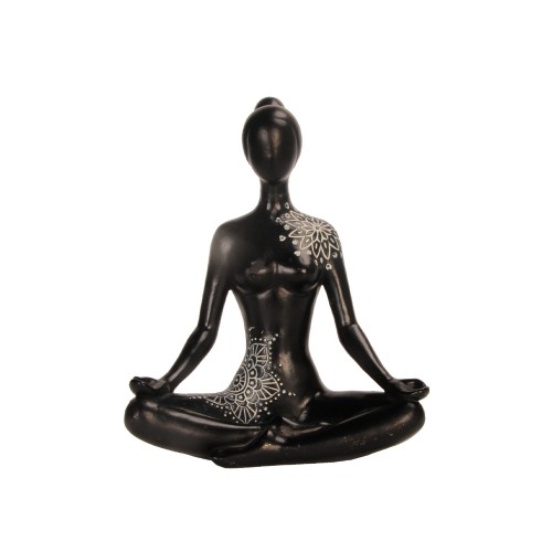 CALM POSE BLACK 1 POLYRESIN ΜΑΥΡΟ ΛΕΥΚΟ 12 8x7xΥ15 9cm c408224