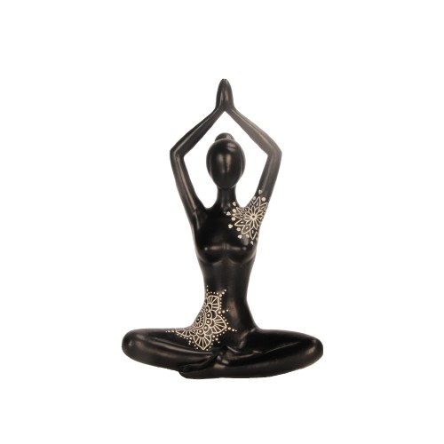 CALM POSE BLACK 2 POLYRESIN ΜΑΥΡΟ ΛΕΥΚΟ 12 6x7xΥ19 2cm c408225