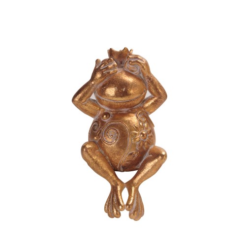 GRENOUILLE 1 ΒΑΤΡΑΧΟΣ POLYRESIN ΧΡΥΣΟ 12 2x9 4xΥ22 5cm c408236