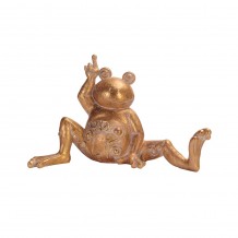 YOGA FROG 2 ΒΑΤΡΑΧΟΣ POLYRESIN ΧΡΥΣΟ 32 3x14 1xΥ20 2cm c408240