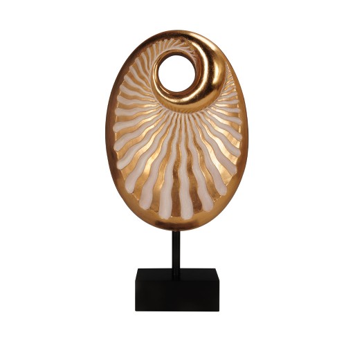 ESPIRAL OVAL ΤΟΤΕΜ POLYRESIN ΧΡΥΣΟ ΜΑΥΡΟ 21 5x8 3xΥ42cm c408252