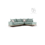 Γωνιακός καναπές αριστερή γωνία Luxury II pakoworld ύφασμα ciel cream 290x235x95εκ c408311
