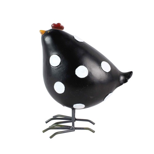 GALLINA BLACK ΚΟΤΑ POLYRESIN ΜΑΥΡΟ ΛΕΥΚΟ 14x9xΥ16cm c408715