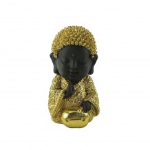 BABY BUDDHA 3 DECO ΒΟΥΔΑΣ ΧΡΥΣΟ ΜΑΥΡΟ c409427