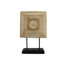 SQUARE DRUM TOTEM POLYRESIN ΦΥΣΙΚΟ ΜΑΥΡΟ 25 5x7 5xΥ39 5cm c409440