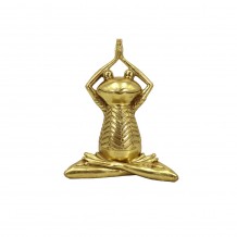 YOGA FROGIE 2 ΒΑΤΡΑΧΟΣ POLYRESIN ΧΡΥΣΟ 16x10 5xΥ21cm c409445
