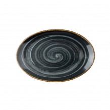 Πιάτο Οβαλ πορσελάνης 31cm Γκρίζο Μπλε σειρά TWISTER LUKANDA c411904