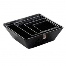 Μπωλ τετράγωνο μελαμίνης 24 1x24 1xΥ10 2cm μαύρο εφέ πέτρας c411951