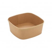 Χάρτινο μπωλ Kraft 17x17xΥ6 5cm 1200ml μιας χρήσης Sabert Σετ 50 c412062