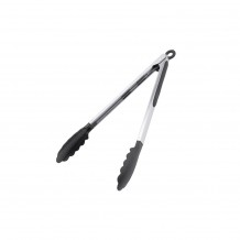 Λαβίδα INOX 24cm μαλακό πιάσιμο σιλικόνης μαύρο με κλείδωμα Buffet Choice c412365