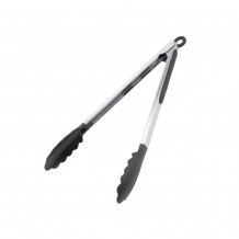 Λαβίδα INOX 30cm μαλακό πιάσιμο σιλικόνης μαύρο με κλείδωμα Buffet Choice c412366