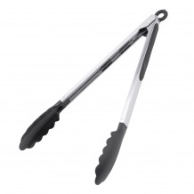 Λαβίδα INOX 40cm μαλακό πιάσιμο σιλικόνης μαύρο με κλείδωμα Buffet Choice c412367