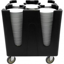 Ρυθμιζόμενο τρόλεϊ μεταφοράς πιάτων amp κάλυμα 4 χωρισμάτων 73x73x81 5cm c412651