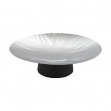 Πιατέλα παρουσίασης Buffet ανάγλυφη INOX φ36cm με βάση 7cm abert Ιταλίας c412754