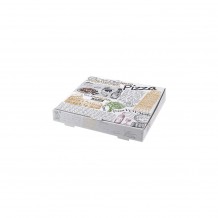 Κουτί Πίτσας Μικροβέλε σχέδιο Rome Λευκό 26x26x4 2cm Σετ 100 c413158 Κουτί Πίτσας Μικροβέλε σχέδιο Rome Λευκό 26x26x4 2cm Σετ 100 c413158