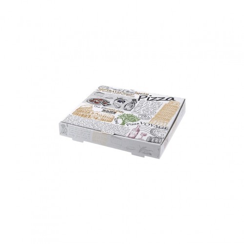 Κουτί Πίτσας Μικροβέλε σχέδιο Rome Λευκό 26x26x4 2cm Σετ 100 c413158