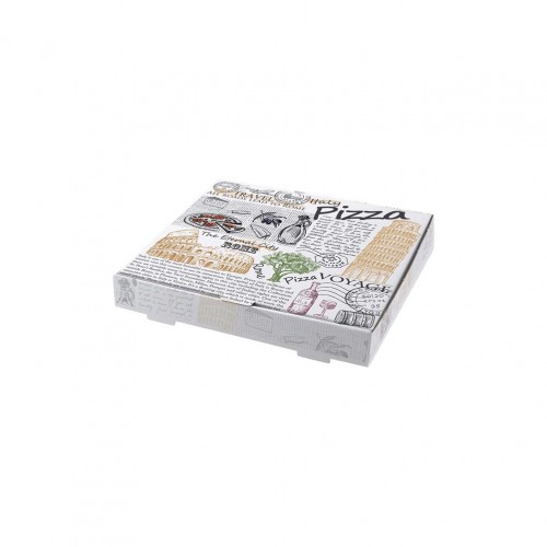 Κουτί Πίτσας Μικροβέλε σχέδιο Rome Λευκό 30x30x4 2cm Σετ 100 c413160