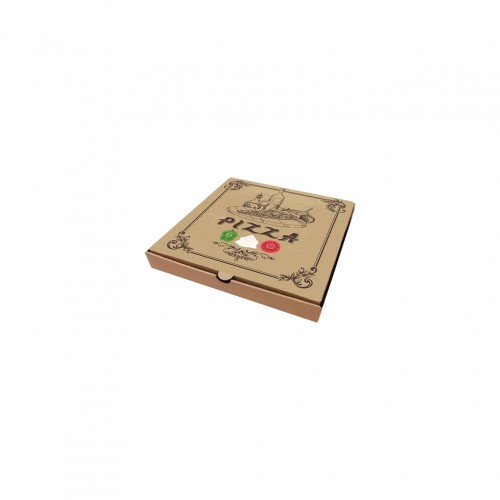 Κουτί Πίτσας Μικροβέλε σχέδιο Pizza Καφέ 22x22x4 2cm Σετ 100 c413164